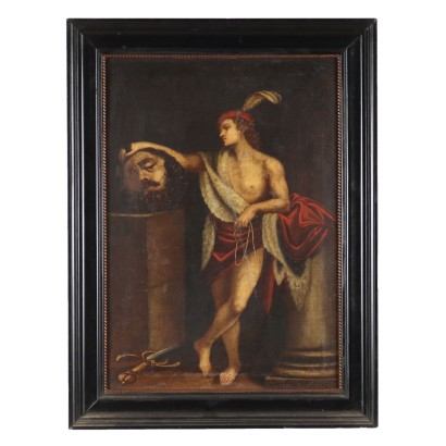 Peinture de David avec la tête de Goliath