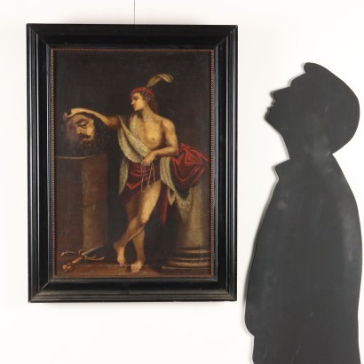 Peinture de David avec la tête de Goliath