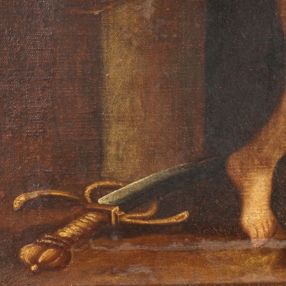 Peinture de David avec la tête de Goliath