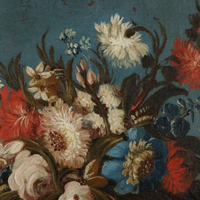 Dipinto Natura morta con fiori e pappa,Natura morta con fiori e pappagallo