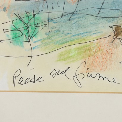Dipinto di Franco Rognoni,Paese sul fiume,Franco Rognoni,Franco Rognoni,Franco Rognoni