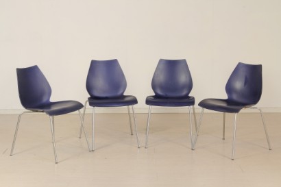 Sedie kartell Vico Magistretti, monoscocca in polipropilene, acciaio cromato, buone condizioni, piccoli segni di usura