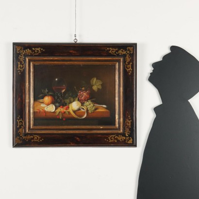 Dipinto Natura morta con Frutta e Cali,Natura morta con frutta e calice