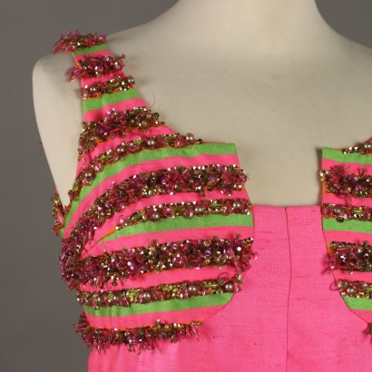 Abito Vintage Fucsia con Paillettes