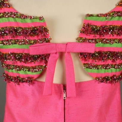 Abito Vintage Fucsia con Paillettes