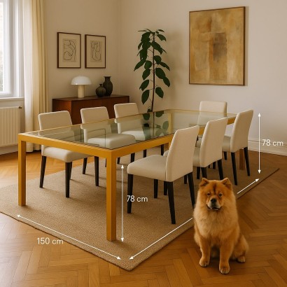 Grande Tavolo in Vetro Anni 90