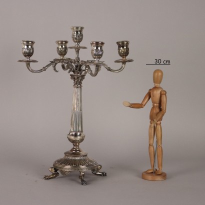 Pareja de Candelabros de Plata F.lli, Candelabros de Plata F.lli Di Leone M