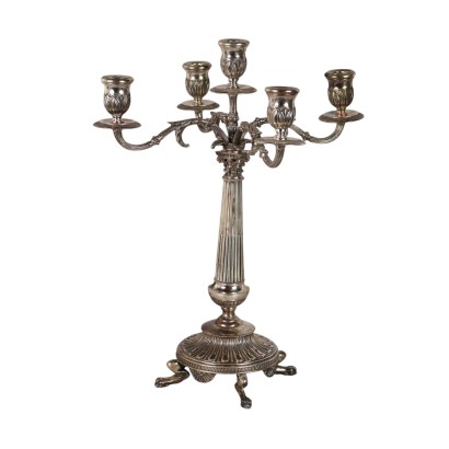 Pareja de Candelabros de Plata F.lli, Candelabros de Plata F.lli Di Leone M