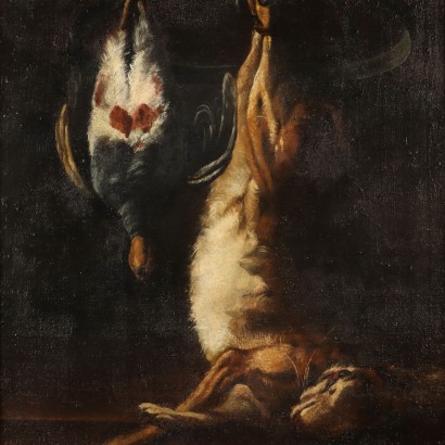 Dipinto Natura Morta con Lepre e Anitr,Natura morta con lepre e anitra