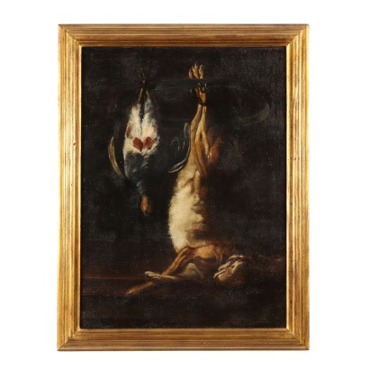 Dipinto Natura Morta con Lepre e Anitra