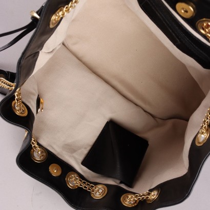 Vintage Leather Bag with Flowers