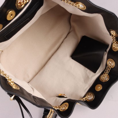 Vintage Leather Bag with Flowers