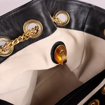 Vintage Leather Bag with Flowers