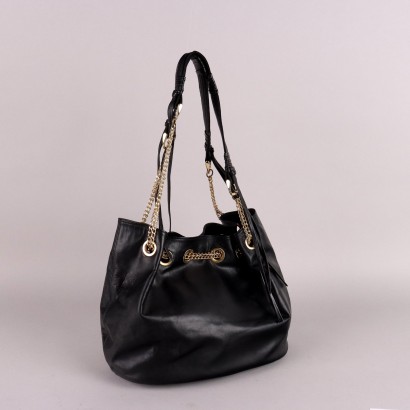 Vintage Leather Bag with Flowers