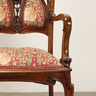 2 poltrone liberty,Coppia di Poltroncine Liberty