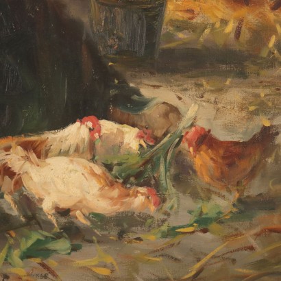 Dipinto Scena di Genere ,Passatempo di bimbe