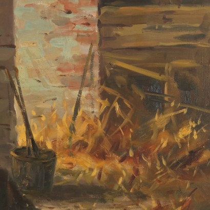 Dipinto Scena di Genere ,Passatempo di bimbe