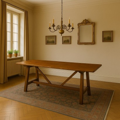 Trestle Table,Renaissance Style Trestle Table