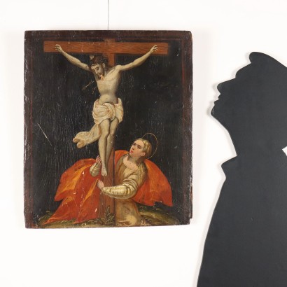Dipinto Cristo Crocifisso con la Maddale,Cristo Crocifisso con la Maddalena