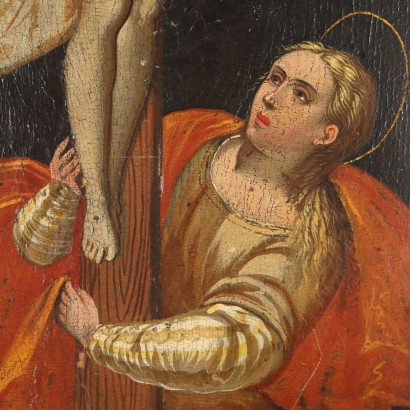 Dipinto Cristo Crocifisso con la Maddale,Cristo Crocifisso con la Maddalena
