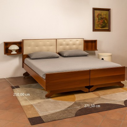 Cama doble con mesitas de noche de los años 60, Cama doble con mesitas de noche de los años 60, Cama doble con mesitas de noche de los años 60, Cama doble con mesitas de noche de los años 60, Cama doble con mesitas de noche de los años 60