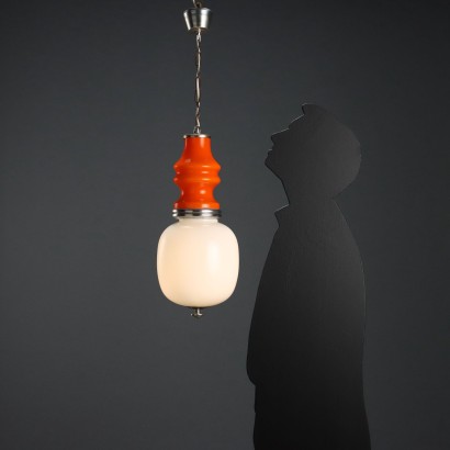 Lampada anni '60 bianca e ara,Lampada Bianca e Arancione