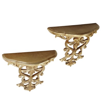 Coppia di Consolle in Stile Barocco