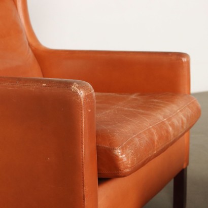 Poltrona con poggiapiedi anni '