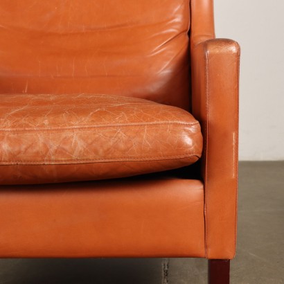 Poltrona con poggiapiedi anni '