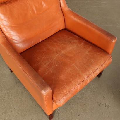 Poltrona con poggiapiedi anni '