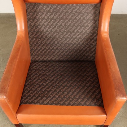 Poltrona con poggiapiedi anni '