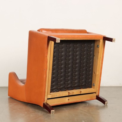 Poltrona con poggiapiedi anni '