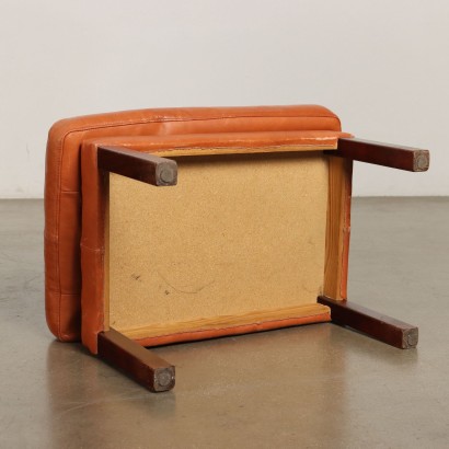 Poltrona con poggiapiedi anni '