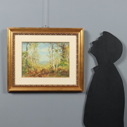 Dipinto di Luigi Comolli,Scorcio di campagna boschiva,Luigi Comolli,Luigi Comolli,Luigi Comolli,Luigi Comolli