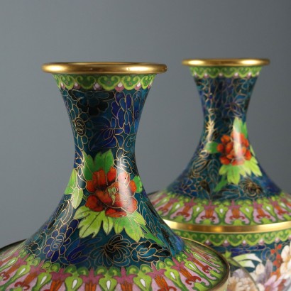 Coppia di Vasi Cloisonné
