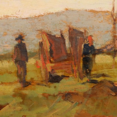 Dipinto di Carlo Domenici,Al lavoro in campagna,Carlo Domenici,Carlo Domenici,Carlo Domenici