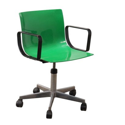Sedia Anni '70 in Materiale Plastico Verde