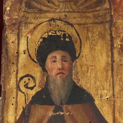 Dipinto Ritratto di Santo Vescovo Fra,Ritratto di santo vescovo francescano,Dipinto Ritratto di Santo Vescovo France