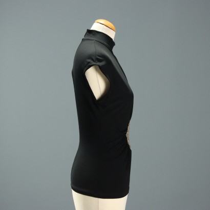 Roberto Cavalli Top con Perline e Stra