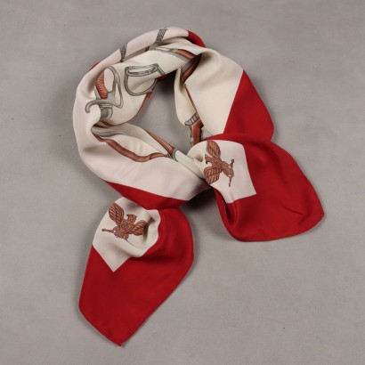 Weißer und roter Schal von Gucci