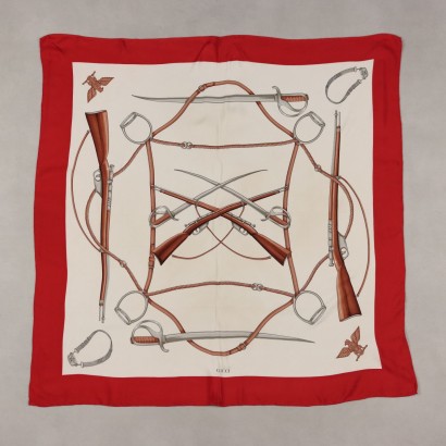 Weißer und roter Schal von Gucci
