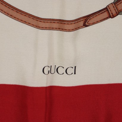 Weißer und roter Schal von Gucci