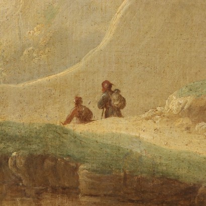 Dipinto Paesaggio con Rovine e Personagg,Paesaggio con personaggi e rovine