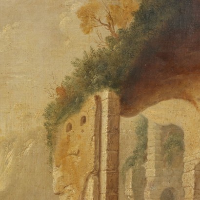 Dipinto Paesaggio con Rovine e Personagg,Paesaggio con personaggi e rovine