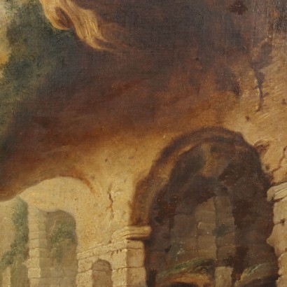 Dipinto Paesaggio con Rovine e Personagg,Paesaggio con personaggi e rovine