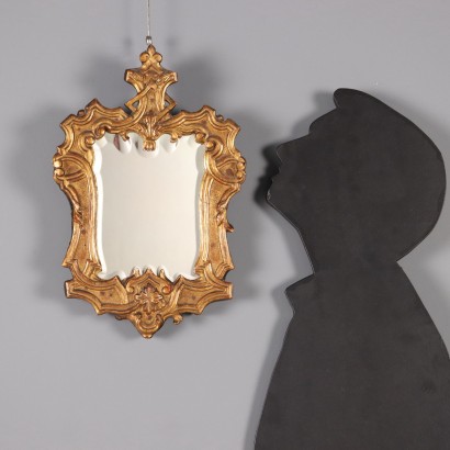 Specchio in Legno Intagliato e Dorato