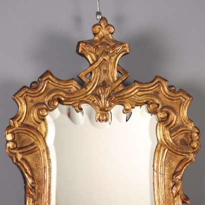 Specchio in Legno Intagliato e Dorato