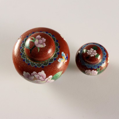 Tris di Vasi Cloisonné