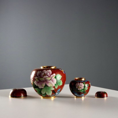 Tris di Vasi Cloisonné