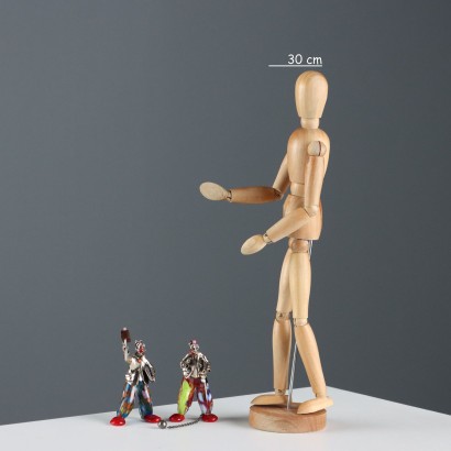 Coppia Pagliacci in Argento e Vetro Vi